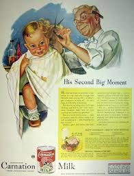 Vintage Ad Print Carnation Milk Little Boy First Haircut Etsy Vintage Ads Vintage Advertising Posters Retro Ads
