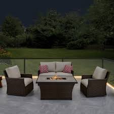 Maybe you would like to learn more about one of these? Ove Decors Barcelona 52 In Fire Chat Set With 2 Swiel Chairs In Brown Overstock 33461162