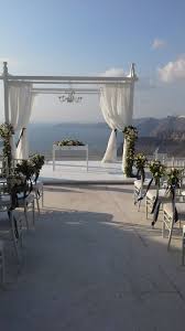 Set Within A 5000sqm Estate On The Outskirts Of Pyrgos Santorini Gem Is A Private Multi L Santorini Wedding Venue Santorini Wedding Island Wedding Decorations