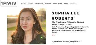 Million STEM on X: THREAD 9100 Meet Sophia Lee Roberts - a student -  who's studying Physics & Philosophy - & also leads her university's Womxn  in Physics society & is vice chair of UK students for the exploration &  development of space! Wow! Ft & thx ...