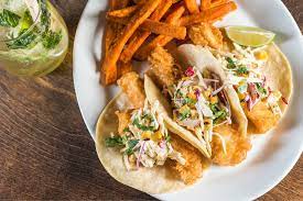 This cod recipe, made with sweet potato fries, is made by baking the fish and chips in the oven instead of dipping them into a deep fryer. Sweetwater Tavern Merrifield It S Friday Seems Like The Perfect Day To Enjoy Our Crispy Fish Tacos Served With Habanero Slaw Corn Tortillas Sweet Potato Fries Lock In Your Reservation On