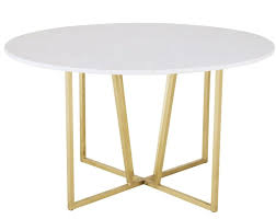 Une table basse, est un élément décoratif à part une table d'appoint trouve sa place un peu partout dans la maison, pour poser des objets déco ou un notre assortiment de tables basses et tables d'appoint comprend une grande variété de modèles de. Table A Manger Ronde Midtown En Marbre Blanc 6 7 Personnes Table A Diner Maisons Du Monde Iziva Com
