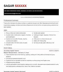 You might include these keywords in your resume summary, your descriptions of work experiences, and/or your section headings. Secondary English Teacher Resume Example Teacher Resumes Livecareer