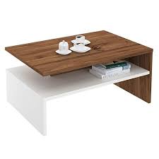 Caro Mobel Couchtisch Wohnzimmertisch Beistelltisch Paulina In Nussbaum Weiss Mit Ablagef Mesas De Centro Modernas Mesas Para Tv Modernas Decorar Mesa De Centro