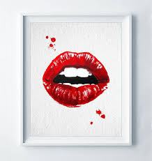 Red Lips Watercolor Lip Print Fashion Lip Poster Abstract Lip Etsy In 2021 Lips Art Print Chic Wall Art Fashion Poster