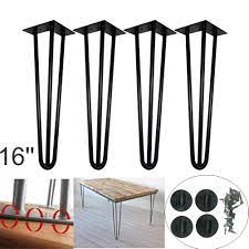Industrial metal dining table legs are a sturdy, distinctive design with feet firmly planted in the 21st century. Carpete Steel Hairpin Table Legs 8 34 Set Of 4 3 Rods Metal Furniture Legs For Coffee Table Dining Table Legs Mid Century Modern Style 16 3rods Bench Matte Black Buy Online In Qatar At Qatar Desertcart Com Productid