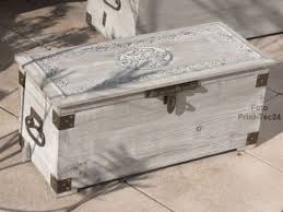 Holztruhe Waeschetruhe Truhe Holz Gartentruhe Gartenbox Holzbox Grau Weiss Holztruhe Gartentruhe Waschetruhe