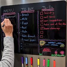 11.7 x 14.7 in magnetic dry erase board 4.4 out of 5 stars 7 15x10 magnetic dry erase black board for fridge, small whiteboard chalkboard, 8 liquid blackboard markers, perfect chalk board magnet pad Amazon Com Premium Magnetic Wet Dry Erase Blackboard For Refrigerator Fridge Chalkboard 17 5 X13 5 Large Size Black Organizer Stain Free 8 Liquid Neon Chalk Markers Grocery To Do Lists Board Office Products