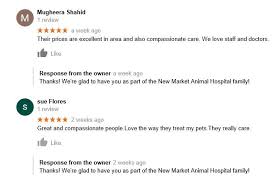 Click here for a list of available services. Reviews Posted On Google New Market Animal Hospital