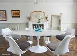 It's ideal for busy families, as it's easy to clean and maintain. 200cmx120cm White Carrara Marble Oval Tulip Style Table 4 2 Tulip Style Chairs Ebay