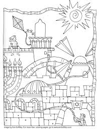 Go here right now to print flags of israel, country maps, coloring pages, and more. Free Hanukkah Printable Coloring Pages Jersusalem By Ann Koffsky Flag Coloring Pages Coloring Pages Free Coloring Pages