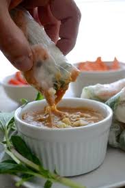 How To Make Vietnamese Spring Rolls The Fresh Find Recipe Easy Peanut Sauce Peanut Sauce Food