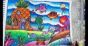 Rumpai laut kartun rumput bawah air coral terumbu karang. Gambar Pemandangan Bawah Laut Berwarna Terbaru Pemandangan33