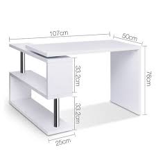 Computer Desk Corner Table W Rotating Bookshelf Study Student Office White Ideias Para Mobilia Moveis Multifuncionais Layout De Armario