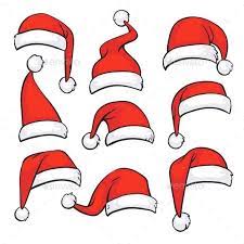 Santa Red Hats With White Fur Easy Christmas Drawings Christmas Drawing Christmas Doodles