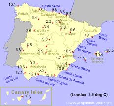 montly climate maps for spain and canary islands