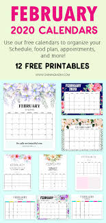 Free Printable February 2020 Calendar 12 Awesome Designs In 2020 Free Printables Planner Printables Free Printable Day Planner