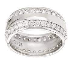 Epiphany Diamonique Wide Band Eternity Ring Qvc Com Eternity Ring Jewelry Wide Bands