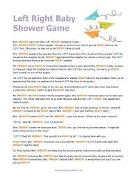 The most common coed baby shower games material is paper. Pass The Prize Game Free Printable Printable Left Right Baby Shower Game Free Christian Game Coed Baby Shower Baby Shower Printables Baby Shower Fun
