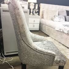 This set has a standard size that will fit in a variety of this chair will make a thoughtful gift for a new homeowner with its classic look and reliable performance. Silver Dining Armchair In Crushed Velvet With Glitter Back Picture Perfect Home