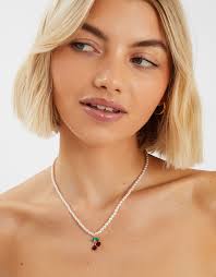 Pearl Cherry Gem Necklace