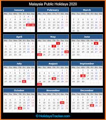 Total number of weeks in 2019 year, presented as excel table calendar. Malaysia School Holiday 2020