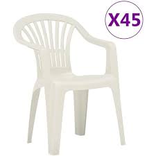 White, plastic patio furniture : Best Price White Plastic Garden Chairs