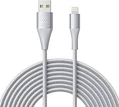Amazon Com Xcentz Iphone Charger 10ft Mfi Certified Lightning Cable Braided Nylon High Speed Iphone Cable With Premium Metal Connector For Iphone 11 X Xs Xr Xs Max 8 7 6 5s Se Ipad Mini Air Silver
