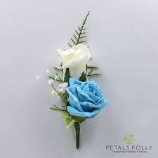 4.7 out of 5 stars 9. Aqua Blue Turquoise Ivory Double Foam Rose Buttonhole