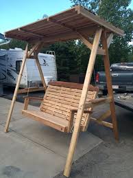 Cedar Lawn Swing With Wood Canopy Wood Canopy Lawn Swing Porch Swing With Canopy