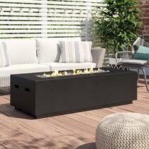 Rectangular deskins 24'' h x 35'' w aluminum propane outdoor fire pit table with lid. Fire Pit Table Rectangular Outdoor Fireplaces Fire Pits You Ll Love In 2021 Wayfair