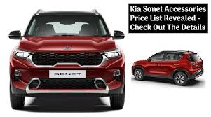 Hyundai venue accessories list with prices has been revealed. Kia Sonet Accessories Price List Revealed Check Out All The Details