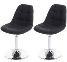 2x Esszimmerstuhl Hwc A60 Stuhl Drehstuhl Chrom Textil Dunkelgrau