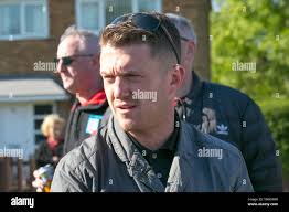 Preston, Lancashire. 20th May, 2019. Tommy Robinson aka Stephen Yaxley  Lennon, former EDL leader, political activist, author visits town. Hundreds  of supporters attend Ashton Park during Tommy Robinson's campaign visit to  Preston.