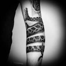 Coiled Rattlesnake Guys Forearm 3d Shadow Tattoo Designs Rattlesnake Tattoo Snake Tattoo Design Rattlesnake Tattoo Design