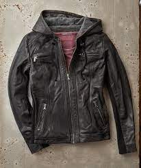 Women S Crosstown Hoodie Jacket In Full Grain Leather Leather Hoodie Leather Jackets Women Leather Jacket