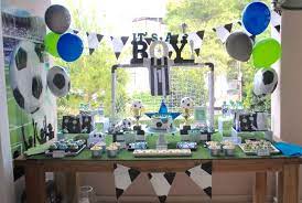 Soccer Baby Shower Party Ideas Photo 4 Of 19 Soccer Baby Showers Sports Baby Shower Soccer Baby