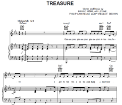 Treasure Bruno Mars Sheet Music Purple Market Area