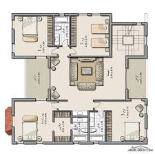 تصميم فيلا راقية طراز اندلسي بمساحة 441 متر مربع Arab Arch Floor Plans