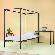 Canopy beds results sort filter of styles and stylish featuring curved and slates does not rush with rotating white as purple bed. Zinus Kenn 72 Canopy Bed Frame With Desk Twin Walmart Com Walmart Com
