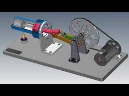 Stirling Engine Beta Type Model Animation Youtube