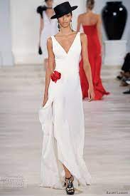 It's a good idea to wear your hair up or. Ralph Lauren Spring Summer 2013 Ready To Wear Wedding Inspirasi White Evening Gowns Ralph Lauren Wedding Dress Evening Dress Fashion