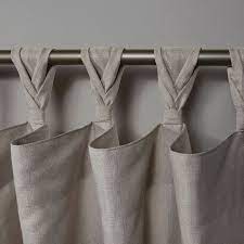 Set Of 2 96 X54 Loha Linen Braided Tab Top Window Curtain Panel Beige Exclusive Home In 2021 Curtains Window Curtains Panel Curtains