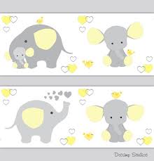 Best elephant wallpaper ideas on pinterest. Blue Grey Gray Elephant Nursery Baby Boy Wallpaper Border Wall Art Decal Sticker Baby Wallpaper Border Uniforce Nursery Wallpaper Borders