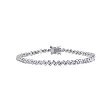 Sterling silver diamond accent hearts bolo bracelet sale $180.00. Miabella 1 2 Carat T W Diamond Sterling Silver Tennis Bracelet 7 5 Walmart Com Walmart Com
