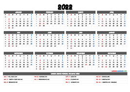 2022 Calendar Printable Pdf 9 Templates Free Printable 2021 Monthly Calendar With Holidays