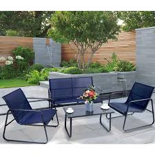 This outdoor patio furniture set is perfect for patio, porch, backyard, balcony, poolside, garden, and other suitable space in your home. Virginio 4 Piece Complete Patio Set In 2021 Patio Set Conversation Set Patio Patio