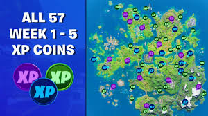It's a long road, but by the time you hit 100k xp in fortnite, you'll be around level 41. All 57 Week 1 To Week 5 Xp Coin Locations In Fortnite Chapter 2 Season 3 Youtube