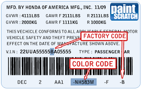 honda touch up paint color code and directions for honda