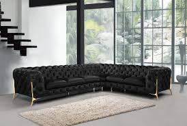 It will give a classy, yet casual atmosphere to the living room. Divani Casa Sheila Modern Black Velvet Sectional Sofa Sectionals Living Room